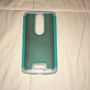 Teal and gray Motorola Android phone case